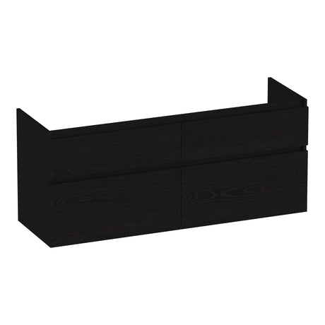 BRAUER Delight onderkast 120 met 4 softclose lades greeploos en 2 sifon uitsparingen Timber Black OK-DL120-4TB
