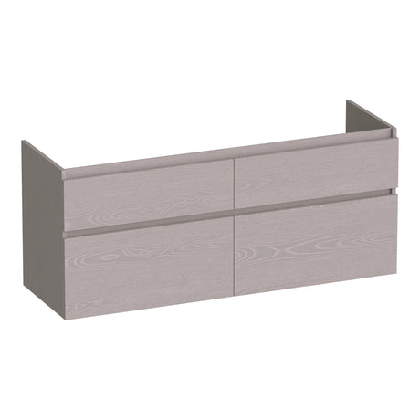 BRAUER Delight onderkast 120 met 4 softclose lades greeploos en 2 sifon uitsparingen Timber Greige OK-DL120-4TE