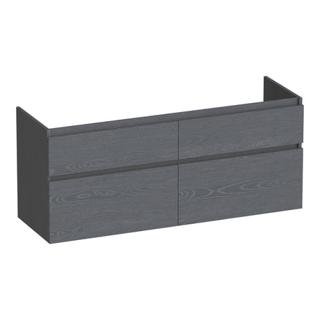 BRAUER Delight onderkast 120 met 4 softclose lades greeploos en 2 sifon uitsparingen Timber Grey OK-DL120-4TG