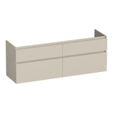 BRAUER Delight onderkast 140 met 4 softclose lades greeploos en 2 sifon uitsparingen mat beige OK-DL140MB