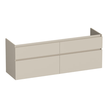 BRAUER Delight onderkast 140 met 4 softclose lades greeploos en 2 sifon uitsparingen mat beige OK-DL140MB