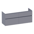 BRAUER Delight onderkast 140 met 4 softclose lades greeploos en 2 sifon uitsparingen mat grijs OK-DL140MG