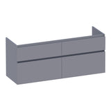 BRAUER Delight onderkast 140 met 4 softclose lades greeploos en 2 sifon uitsparingen mat grijs OK-DL140MG