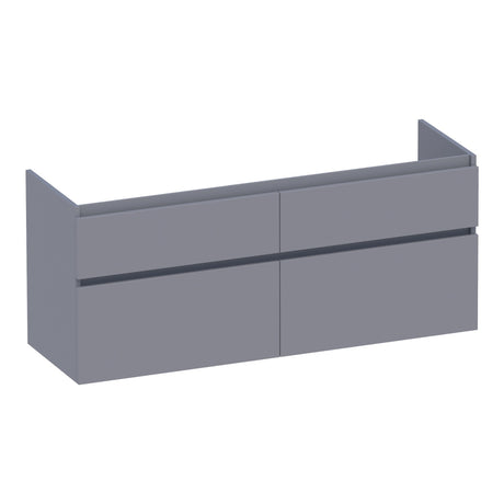 BRAUER Delight onderkast 140 met 4 softclose lades greeploos en 2 sifon uitsparingen mat grijs OK-DL140MG