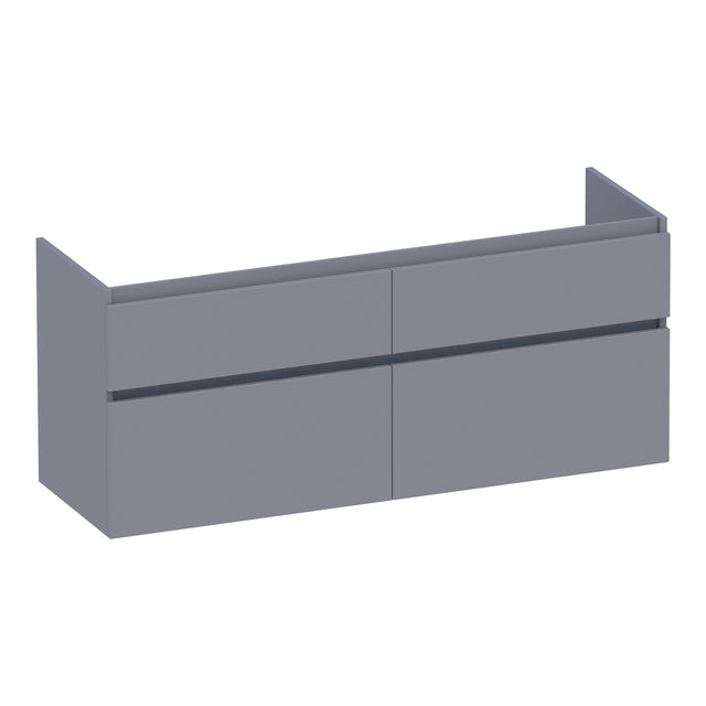 BRAUER Delight onderkast 140 met 4 softclose lades greeploos en 2 sifon uitsparingen mat grijs OK-DL140MG