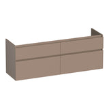 BRAUER Delight onderkast 140 met 4 softclose lades greeploos en 2 sifon uitsparingen mat mokka OK-DL140MM