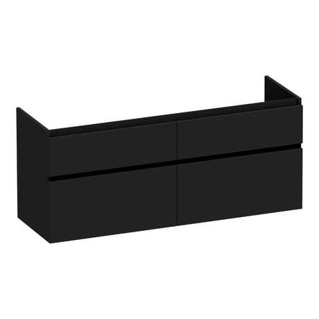 BRAUER Delight onderkast 140 met 4 softclose lades greeploos en 2 sifon uitsparingen mat zwart OK-DL140MZ