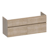 BRAUER Delight onderkast 140 met 4 softclose lades greeploos en 2 sifon uitsparingen Sunlit OK-DL140SL