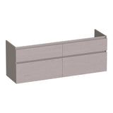 BRAUER Delight onderkast 140 met 4 softclose lades greeploos en 2 sifon uitsparingen Timber Greige OK-DL140TE