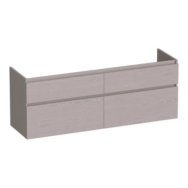 BRAUER Delight onderkast 140 met 4 softclose lades greeploos en 2 sifon uitsparingen Timber Greige OK-DL140TE