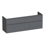 BRAUER Delight onderkast 140 met 4 softclose lades greeploos en 2 sifon uitsparingen Timber Grey OK-DL140TG