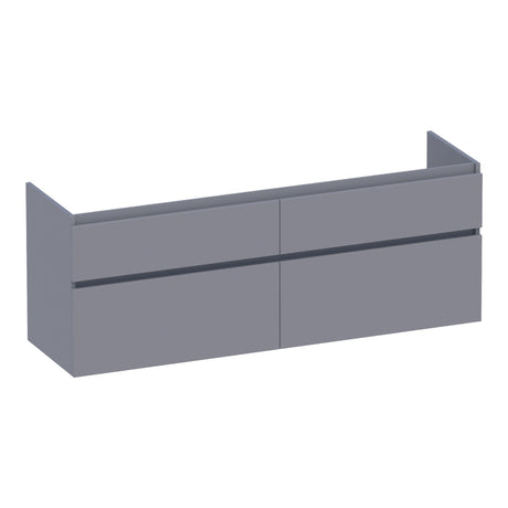 BRAUER Delight onderkast 160 met 4 softclose lades greeploos en 2 sifon uitsparingen mat grijs OK-DL160MG