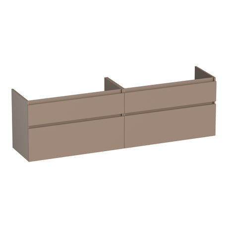 BRAUER Delight onderkast 160 met 4 softclose lades greeploos en 2 sifon uitsparingen mat mokka OK-DL160MM