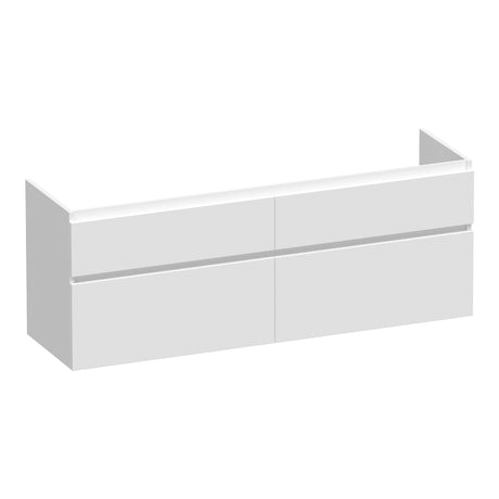 BRAUER Delight onderkast 160 met 4 softclose lades greeploos en 2 sifon uitsparingen mat wit OK-DL160MW