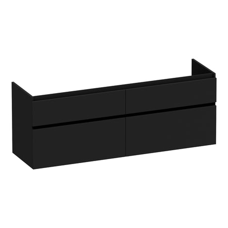 BRAUER Delight onderkast 160 met 4 softclose lades greeploos en 2 sifon uitsparingen mat zwart OK-DL160MZ