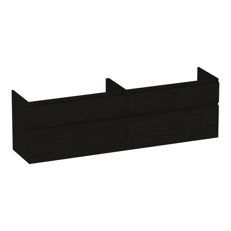 BRAUER Delight onderkast 160 met 4 softclose lades greeploos en 2 sifon uitsparingen Timber Black OK-DL160TB