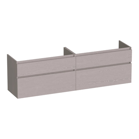BRAUER Delight onderkast 160 met 4 softclose lades greeploos en 2 sifon uitsparingen Timber Greige OK-DL160TE