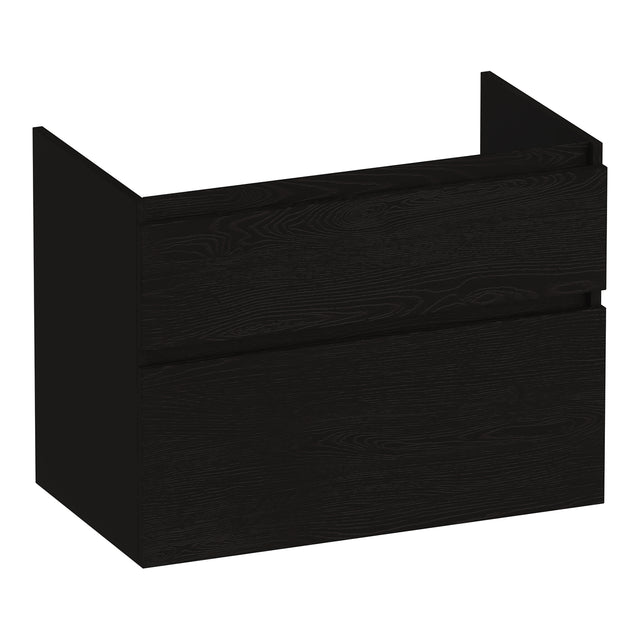 BRAUER Delight onderkast 80 met 2 softclose lades greeploos en 1 sifon uitsparing Timber Black OK-DL80TB
