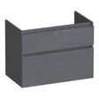 BRAUER Delight onderkast 80 met 2 softclose lades greeploos en 1 sifon uitsparing Timber Grey OK-DL80TG