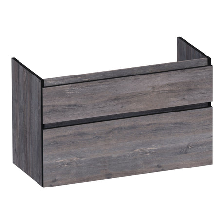 BRAUER Delight Edge onderkast 100 met 2 softclose lades greeploos en 1 sifon uitsparing Driftwood OK-DLE100DR
