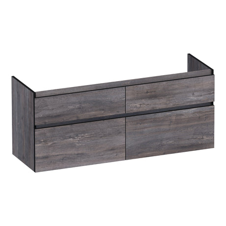 BRAUER Delight Edge onderkast 140 met 4 softclose lades greeploos en 2 sifon uitsparingen Driftwood OK-DLE140DR