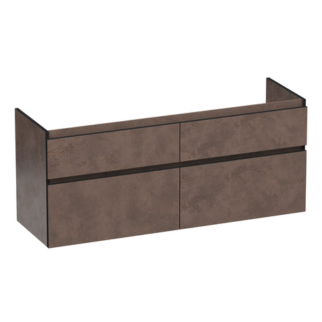BRAUER Delight Edge onderkast 140 met 4 softclose lades greeploos en 2 sifon uitsparingen Erosion OK-DLE140ER