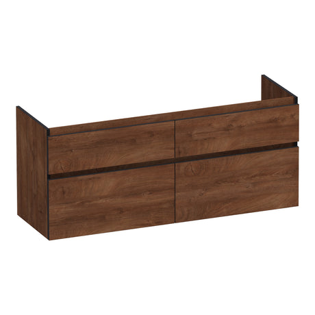 BRAUER Delight Edge onderkast 140 met 4 softclose lades greeploos en 2 sifon uitsparingen Forest Cacao OK-DLE140FC