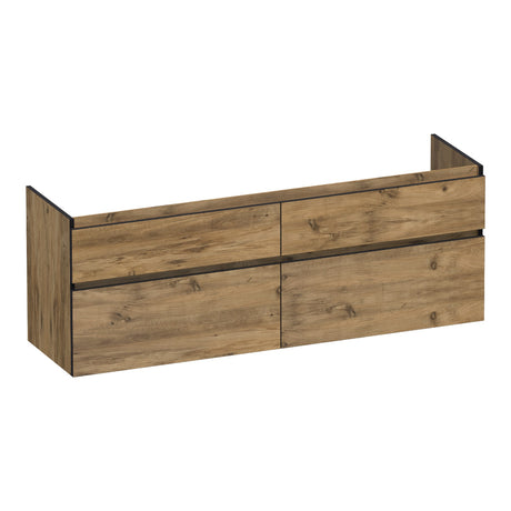 BRAUER Delight Edge onderkast 160 met 4 softclose lades greeploos en 2 sifon uitsparingen Chateau OK-DLE160CH