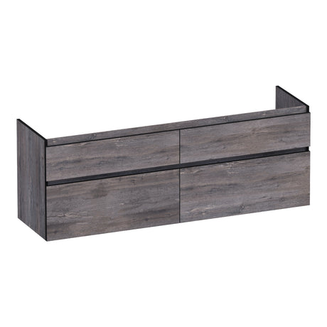 BRAUER Delight Edge onderkast 160 met 4 softclose lades greeploos en 2 sifon uitsparingen Driftwood OK-DLE160DR