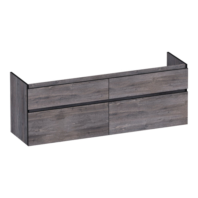 BRAUER Delight Edge onderkast 160 met 4 softclose lades greeploos en 2 sifon uitsparingen Driftwood OK-DLE160DR