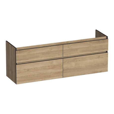 BRAUER Delight Edge onderkast 160 met 4 softclose lades greeploos en 2 sifon uitsparingen Sunlit OK-DLE160SL