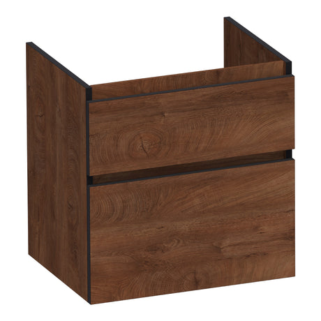 BRAUER Delight Edge onderkast 60 met 2 softclose lades greeploos en 1 sifon uitsparing Forest Cacao OK-DLE60FC