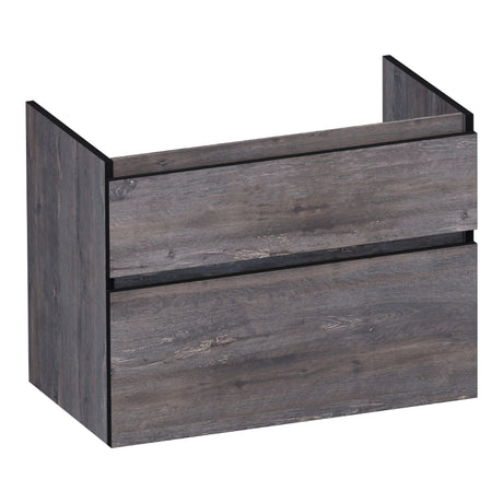 BRAUER Delight Edge onderkast 80 met 2 softclose lades greeploos en 1 sifon uitsparing Driftwood OK-DLE80DR