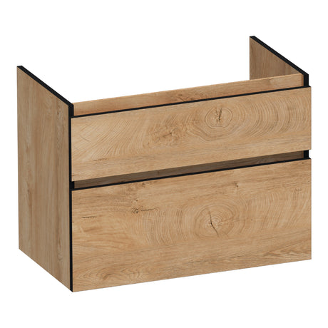 BRAUER Delight Edge onderkast 80 met 2 softclose lades greeploos en 1 sifon uitsparing Forest Tan OK-DLE80FT