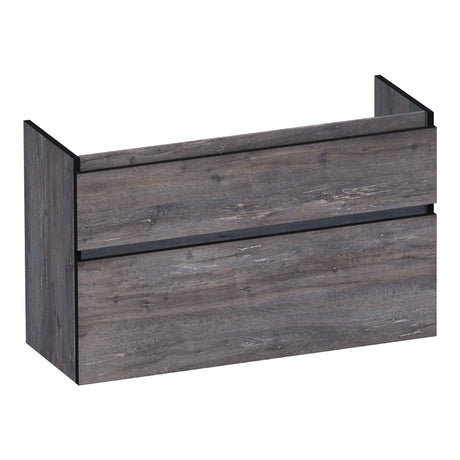 BRAUER Delight Edge onderkast ondiep 100 met 2 softclose lades greeploos en 1 sifon uitsparing Driftwood OK-DLEO100DR