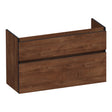 BRAUER Delight Edge onderkast ondiep 100 met 2 softclose lades greeploos en 1 sifon uitsparing Forest Cacao OK-DLEO100FC