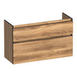 BRAUER Delight Edge onderkast ondiep 100 met 2 softclose lades greeploos en 1 sifon uitsparing Honey OK-DLEO100HO