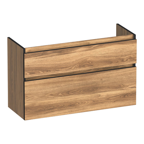 BRAUER Delight Edge onderkast ondiep 100 met 2 softclose lades greeploos en 1 sifon uitsparing Honey OK-DLEO100HO
