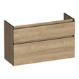 BRAUER Delight Edge onderkast ondiep 100 met 2 softclose lades greeploos en 1 sifon uitsparing Sunlit OK-DLEO100SL