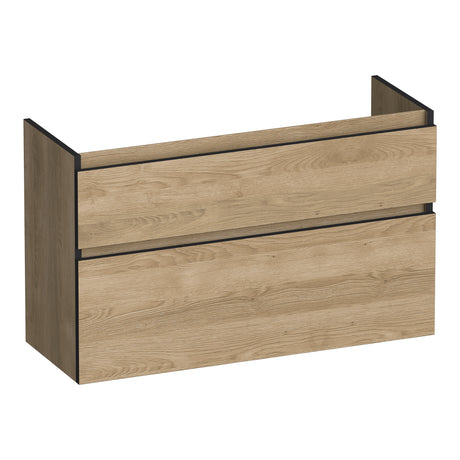 BRAUER Delight Edge onderkast ondiep 100 met 2 softclose lades greeploos en 1 sifon uitsparing Sunlit OK-DLEO100SL