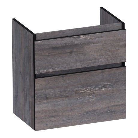 BRAUER Delight Edge onderkast ondiep 60 met 2 softclose lades greeploos en 1 sifon uitsparing Driftwood OK-DLEO60DR
