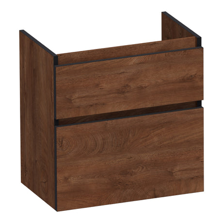 BRAUER Delight Edge onderkast ondiep 60 met 2 softclose lades greeploos en 1 sifon uitsparing Forest Cacao OK-DLEO60FC