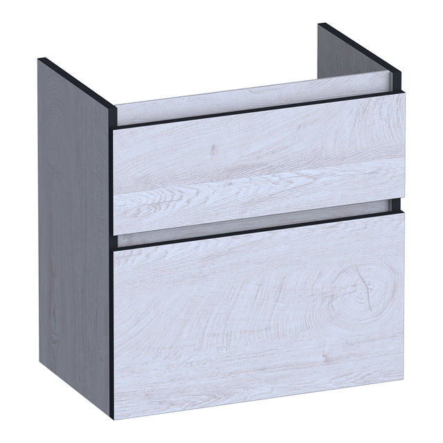 BRAUER Delight Edge onderkast ondiep 60 met 2 softclose lades greeploos en 1 sifon uitsparing Forest Seashell OK-DLEO60FS