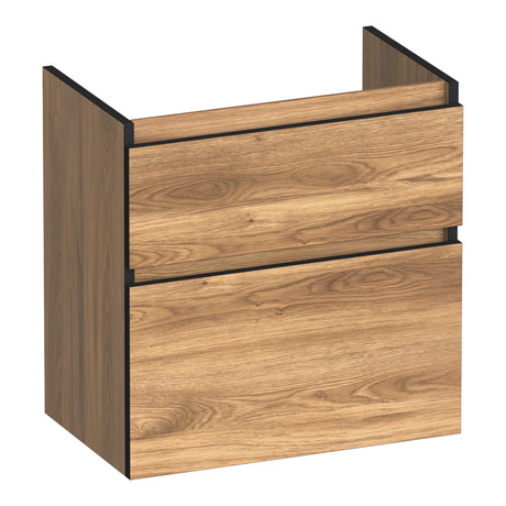 BRAUER Delight Edge onderkast ondiep 60 met 2 softclose lades greeploos en 1 sifon uitsparing Honey OK-DLEO60HO