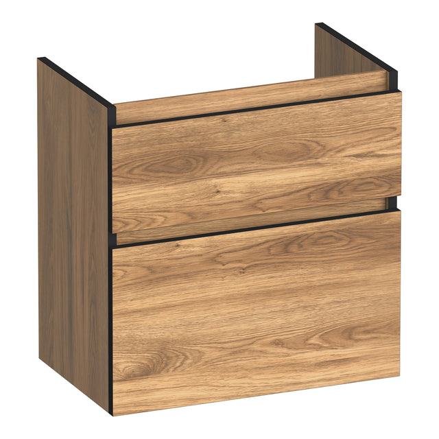 BRAUER Delight Edge onderkast ondiep 60 met 2 softclose lades greeploos en 1 sifon uitsparing Honey OK-DLEO60HO