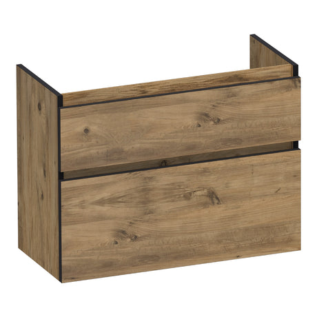 BRAUER Delight Edge onderkast ondiep 80 met 2 softclose lades greeploos en 1 sifon uitsparing Chateau OK-DLEO80CH