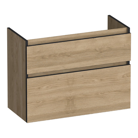 BRAUER Delight Edge onderkast ondiep 80 met 2 softclose lades greeploos en 1 sifon uitsparing Sunlit OK-DLEO80SL