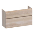 BRAUER Delight onderkast ondiep 100 met 2 softclose lades greeploos en 1 sifon uitsparing lamellen eiken wit OK-DLO100LEW