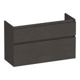 BRAUER Delight onderkast ondiep 100 met 2 softclose lades greeploos en 1 sifon uitsparing Timber Anthracite OK-DLO100TA