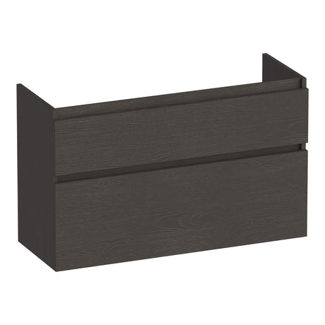 BRAUER Delight onderkast ondiep 100 met 2 softclose lades greeploos en 1 sifon uitsparing Timber Anthracite OK-DLO100TA